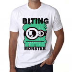 Meeste Vintage T-s&auml;rk Graafiline T-s&auml;rk hammustav Monster White XS valge