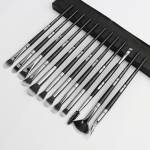 12 tk Makeup Brushes Cosmetic Tool lauv&auml;rvipuudri pintslikomplekt must