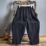 Johnature kevads&uuml;gis t&auml;ispikk mood retro elastsed v&ouml;&ouml;p&uuml;ksid Vintage puuvillased linased laiad p&uuml;ksid lahtised vabaaja p&uuml;ksid One Size must
