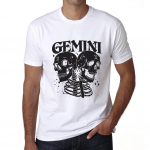 Meeste horoskoobi T-s&auml;rk Gemini Skulls &ndash; Astroloogia T&auml;htkuju s&auml;rk XS valge