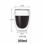 Kuumakindel topeltseinaga klaasist tass &Otilde;lle espresso kohvitassi komplekt K&auml;sitsi valmistatud &otilde;llekruus Teemahl Klaasviski klaasist tassid Joogin&otilde;ud 350ml