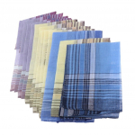 Komplektis 12 tk. Meeste ruudumustriga puuvillased taskur&auml;tikud Gentleman Classic Pocket Square Hanky