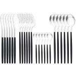 24 tk must kuldne s&ouml;&ouml;giriistade komplekt matt &otilde;htus&ouml;&ouml;gin&otilde;ud Western s&ouml;&ouml;giriistad nuga kahvel teelusikad roostevabast terasest h&otilde;ben&otilde;ude k&ouml;&ouml;gi lauan&otilde;ude komplekt must/h&otilde;be