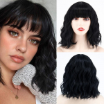 MERISIHAIR L&uuml;hikesed Platinum Bob S&uuml;nteetilised Parukad Blondid Ombre Lainelised Parukas Tumedad Tumedad Tumedad Tumedad Naistele Igap&auml;evaseks kandmiseks CN