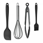 Uued silikoonist k&ouml;&ouml;gin&otilde;ud Mittenakkuvad k&ouml;&ouml;gin&otilde;ud Toiduvalmistamise t&ouml;&ouml;riist Lusikas Kulp Kulp Munapeksjad Labidassupp k&ouml;&ouml;gitarvete komplekt 4Pcs-A must