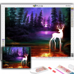 5D teemantmaal T&auml;isteemantmaal Kunstiline kuu ja t&auml;histaevas Teemantmaal K&auml;sitsi isetehtud teemantmosaiikmaal Kodukaunistus Full Round 20X30CM