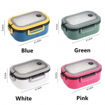 Kaasaskantav l&otilde;unakarp Kahekihiline v&otilde;rk Lekkekindel mikrolaineahjus kasutatav Bentokarp kahvlilusikaga 1pcs valge