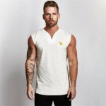 Muscleguysi suvine meeste noorte kulturismi V-kaelusega varrukateta T-s&auml;rk Laiade &otilde;lgadega Jooksu Fitness Vest Treeningharjutus M must