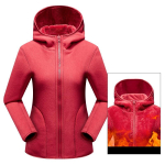 Unisex &uuml;mberp&ouml;&ouml;ratav kapuuts Naiste Pullover Kampsunid Talvise Soe Polaar/Koralli fliisist kapuutsiga jope Naiste flanellist mantel kapuuts S punane