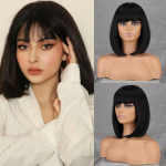 MERISIHAIR naiste &otilde;lgade pikkusega valge sirge Bob parukas tukkidega s&uuml;nteetilisest kiust l&uuml;hike sirge igap&auml;evane Cosplay parukas 30 cm