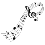 Les Tr&eacute;sors De Lily [R1822] &ndash; Must kleebiseleht  Music . (staave- k&otilde;rgnoot- noodid) - 50x70 cm must