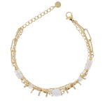 Les Tr&eacute;sors De Lily [R4507] &ndash; disainterasest k&auml;ev&otilde;ru 'Cl&eacute;opatra' valgest kullast - 3 rida valge