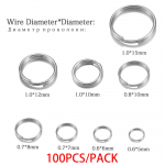 100 tk/partii 6 8 10 12 mm roostevabast terasest lahtised l&otilde;hestatud r&otilde;ngad topeltsilmused pistikud isetegemiseks ehete valmistamiseks v&otilde;tmehoidja tarvik 0.6x5mm