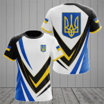 Ukraina Meeste T-s&auml;rgid Ukraina lipuga s&auml;rk 3D-tr&uuml;kiga O-kaelusega Suured l&uuml;hikesed varrukad Jersey Mood Meester&otilde;ivad T&auml;navar&otilde;ivad L