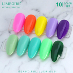 Limegirl 10tk/komplekt Geel-k&uuml;&uuml;nelakk Populaarsed v&auml;rvid Poolp&uuml;siv Leotus UV LED K&uuml;&uuml;nekunstnik Geelid K&uuml;&uuml;nelakk