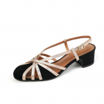 VANGULL br&auml;ndi naiste sandaalid Retro madala kandilise varbaga paksu kontsaga Baotou v&auml;rviga sobivad naiste kingad 34 &scaron;ampanjav&auml;rvi/must