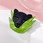 Blucome Green Grass Panther pross naistele Akr&uuml;&uuml;l materjal V&otilde;luv lihtne trendikas disain Multifilmi loomade s&uuml;nnip&auml;evatarvikud must