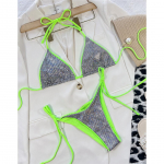 Splicing Halter L&auml;ikiv Brasiilia bikiinid Naiste ujumistrikoo Naiste ujumisriided Kaheosaline bikiinikomplekt supluskost&uuml;&uuml;m Ujumine Daam S h&otilde;be