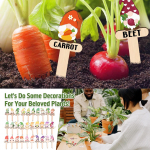 30 t&uuml;kki Gnome'i puidust taimemarkerid sise- ja v&auml;listingimustes aiapanused Puu- ja k&ouml;&ouml;giviljaseemnete sildid Taimesildid One Size mitmev&auml;rviline