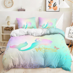 3D Merineitsi voodipesukomplekt t&uuml;drukute tuppa Fantaasiaprinteriga tekikott ja padjap&uuml;&uuml;r 2/3 t&uuml;kki DE155 * 200 t&auml;issuuruses kiiresti kuivav kodukaunistus Baby 100x135cm