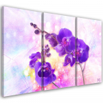 Kolmeosalise pildiga l&otilde;uenditr&uuml;kk Violetne orhideelill 60x40 lilla