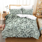 3D Money voodipesukomplekt USD tr&uuml;kitud tekikott ja padjap&uuml;&uuml;r 2/3 t&uuml;kki AU240 * 270 t&auml;issuuruses kodukaunistus Baby 100x135cm