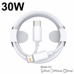 30 W PD kiirlaadimine C-t&uuml;&uuml;pi USB-v&auml;lkkaabliga Apple iPhone15 14 13 12 11 Pro XS max 7 8 pluss XR laadimisandmejuhtmega telefonitarvikud 1m valge