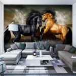 Kvaliteetne kohandatud fototapeet Horse elutoa diivan Magamistoa taustaga seinapaber 200 cm(W) x 140 cm(H)