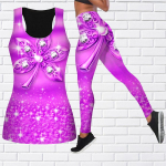 Crystal Leaf Print joogariietus naistele Mood Treening Retuusid Fitness Sport Vabaaja joogap&uuml;ksid XXL lilla