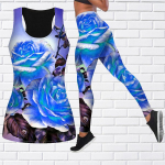 Roosa pisarroosi mustriga joogariietus naistele Mood Treening Retuusid Fitness Sport Vabaaja joogap&uuml;ksid XS