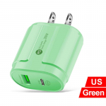 20W PD USB 5V 2A C laadija kahe pordiga seina kiirlaadimine C-t&uuml;&uuml;pi telefoniadapter iPhone 14 13 11 Pro iPad Huawei Xiaomi Samsung jaoks US Plug roheline