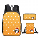 Demon Slayer Anime Seljakott Kimetsu No Yaiba Kotid Kamado Tanjirou &Otilde;pilaste Koolikotid T&uuml;drukutele Poistele Kolmeosaline m&auml;rkmikukott 3pcs