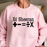 Ed Sheeranist inspireeritud dressipluus Muusika kontsert Dressis&auml;rk Laulja Inspireeritud Crewneck Pullovers Unisex Talve Pusad Topid F&auml;nnid Kingitus S roosa