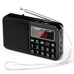 Digitaalne kaasaskantav raadio AM SW Super Bass Stereo FM raadio k&otilde;lar koos TF USB AUX lukustusnupu laetava akuga must