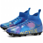 31&ndash;48 meeste/naiste &uuml;lihea jalgpall, k&otilde;rged elastsed sokid, teisaldatud kunstlik j&auml;&auml;dvustamine, pikkade naeltega v&auml;ikeste laste jalgpallitreeningjalatsid 31 sinine