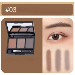 3 v&auml;rvi professionaalne kulmupuudri komplekt kauakestev kulmupuudri varjupalett pehme harjaga kulmude tugevdajaga