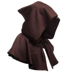 Halloweeni mood keskaegne kapuutsiga kost&uuml;&uuml;m, neem Kleit Halloween Capelet, Cosplay kost&uuml;&uuml;m, mantli keeb naistele ja meestele pruun
