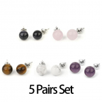 Creative Cute Peas Natural Crystal K&otilde;rvar&otilde;ngad Euroopa ja Ameerika Lihtsad K&otilde;rvar&otilde;ngad Naiste Algsed nipsasjakesed K&otilde;rvar&otilde;ngad 5 Mixed Pairs Set