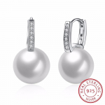 Naise ehted, v&auml;lja antud Tiny Cz Pave White Pearl Small 925 Sterling H&otilde;bedane armas t&uuml;drukute r&otilde;ngask&otilde;rvar&otilde;ngas kreooli brinco
