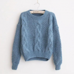 Naiste kampsunid soe sviiter ja džemprid Crewneck Mohair pullover Twist pull džemprid S&uuml;gis kootud kampsunid j&otilde;ulud One Size sinine