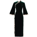Hiina stiilis Cheongsami moodne noore stiili pikk kleit 3XL roheline