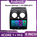 2 DIN Androidi autoraadio Nissan Qashqai 1 J10 2006-2014 autoraadio navigatsiooniga multimeediumipleier DVD Carplay stereok&otilde;larid peakomplekt WIFI 2+32GB 1+16GB