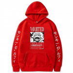 Uusimad Anime &uuml;hes t&uuml;kis kapuutsid Gear 5 Luffy Sun God kapuutsiga pullover Hot Harajuku tr&uuml;kitud dressipluusid vabaaja unisex r&otilde;ivad M punane