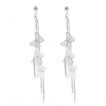 Naiste Butterfly Tutt Long Dangle Rhinestone Stud K&otilde;rvar&otilde;ngad Ehted kuldne