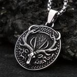 Vintage P&otilde;hjamaade keldi s&otilde;lm meeste kaelakee Hirvepea ripats Viking Animal Amulet Ehted Peokink
