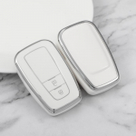 Moodne 2/3/4 nupuga TPU autov&otilde;tme &uuml;mbris T&auml;iskaanega Toyota Prius Camry Corolla CHR C-HR RAV4 Land Cruiser Prado tarvikud 2 Button Key Case valge