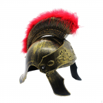 Samurai kiiver Kreeka korintose iidne kost&uuml;&uuml;m, vintage, kantav r&uuml;&uuml;tel ploomiga