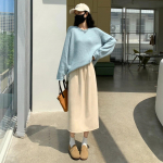 Talvine vintage sametdrape fliisvoodriga naiste seelik Elegantne sirge k&otilde;rge v&ouml;&ouml;kohaga seelikud Naiste Korea mood 2024. aasta soojad vabaaja riided S must