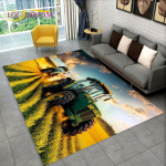 Autotraktori seeria mustriga veoautode ala vaip, vaipvaip kodu elutoa diivani uksemati sisekujunduseks, laste libisemiskindel 3D p&otilde;randamatt 80cm x 120cm