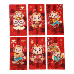 6 tk. Draakoni aasta punane pakk R&otilde;&otilde;msad pidustused Paksendatud koomiksimustriga erksad s&uuml;mboolsed punased &uuml;mbrikud C